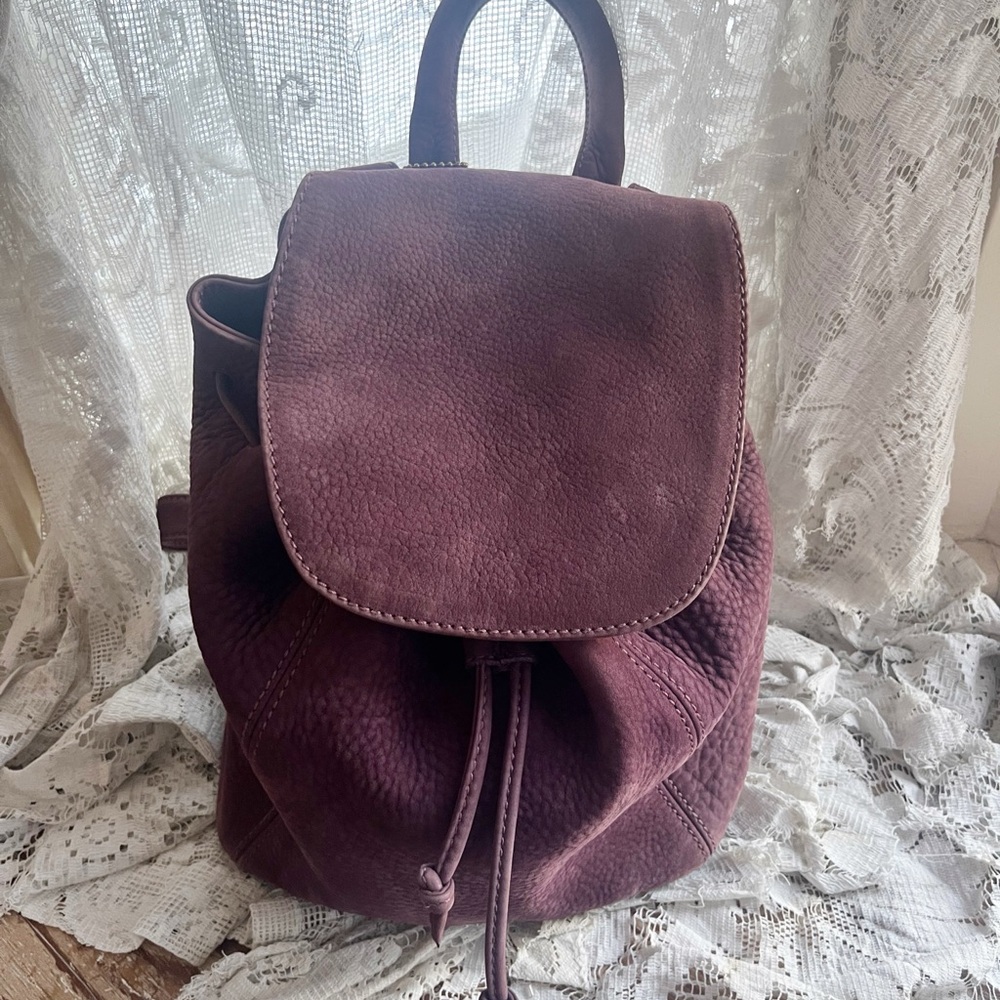Vintage 1990s Coach Sonoma Elderberry Purple Nubuc Leather Drawstring Backpack